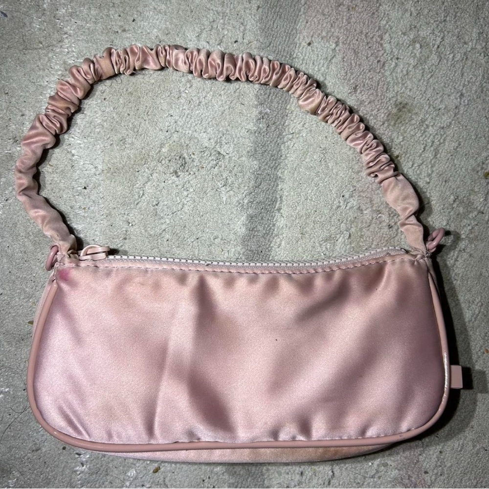 Zara Blush Satin Shoulder Bag